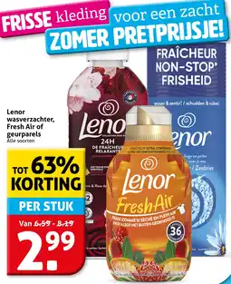 Hoogvliet Lenor wasverzachter, Fresh Air of geurparels aanbieding