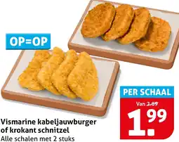 Hoogvliet Vismarine kabeljauwburger of krokant schnitzel aanbieding