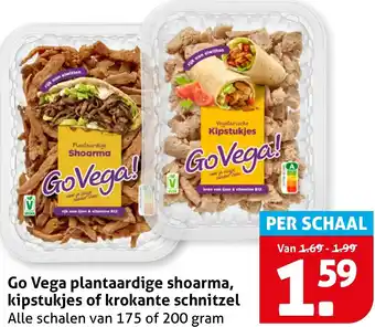 Hoogvliet Go Vega plantaardige shoarma, kipstukjes of krokante schnitzel aanbieding