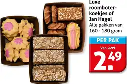 Hoogvliet Luxe roomboter koekjes of Jan Hagel aanbieding