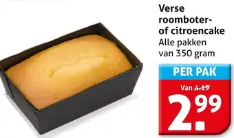 Hoogvliet Verse roomboter of citroencake aanbieding