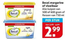 Hoogvliet Becel margarine of vloeibaar aanbieding