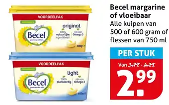 Hoogvliet Becel margarine of vloeibaar aanbieding