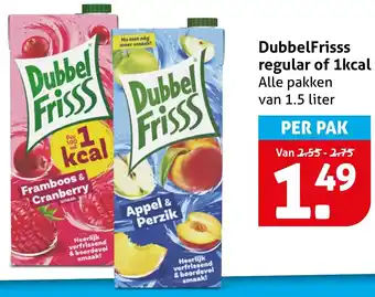Hoogvliet DubbelFrisss regular of 1kcal aanbieding