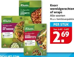 Hoogvliet Knorr wereldgerechten of wraps aanbieding