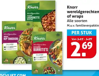 Hoogvliet Knorr wereldgerechten of wraps aanbieding