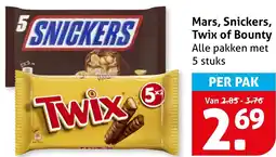 Hoogvliet Mars, Snickers, Twix of Bounty aanbieding
