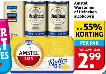 Hoogvliet Amstel, Warsteiner of Heineken alcoholvrij aanbieding