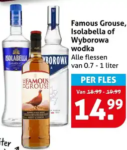 Hoogvliet Famous Grouse, Isolabella of Wyborowa wodka aanbieding