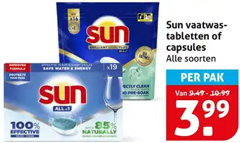 Hoogvliet Sun vaatwastabletten of capsules aanbieding
