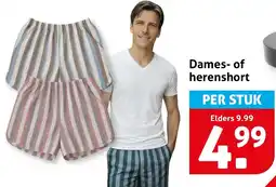 Hoogvliet Dames of herenshort aanbieding