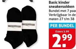Hoogvliet Basic kinder sneakersokken aanbieding