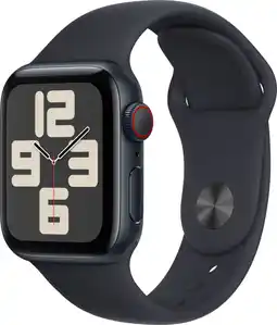 Coolblue Apple Watch SE (2022) 4G 40mm Midnight Aluminium Sportband S/M aanbieding