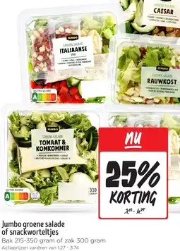 Jumbo Jumbo groene salade of snackworteltjes aanbieding