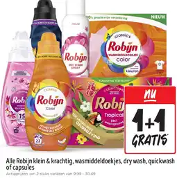 Jumbo Alle Robijn klein & krachtig, wasmiddeldoekjes, dry wash, quickwash of capsules aanbieding