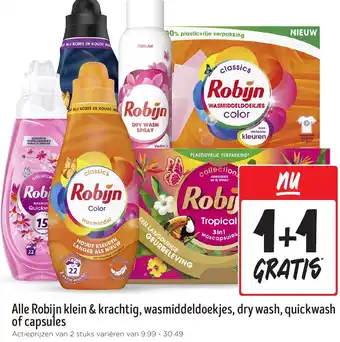 Jumbo Alle Robijn klein & krachtig, wasmiddeldoekjes, dry wash, quickwash of capsules aanbieding