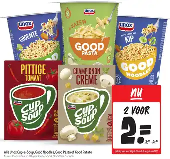 Jumbo Alle Unox Cup-a-Soup, Good Noodles, Good Pasta of Good Patato aanbieding