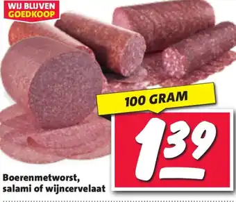 Nettorama Boerenmetworst, salami of wijncervelaat aanbieding