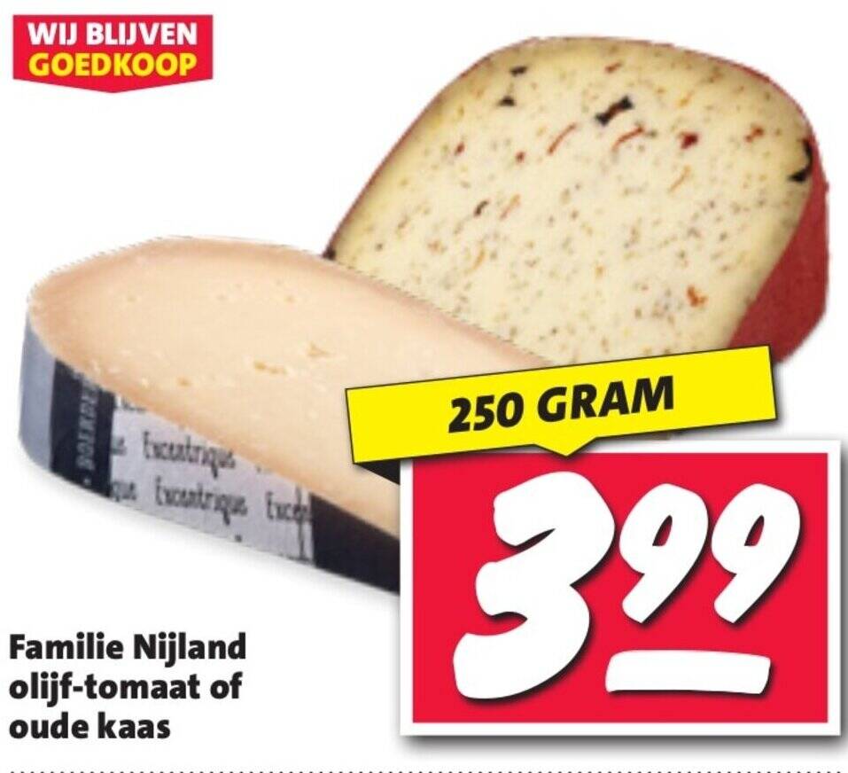Familie Nijland olijf-tomaat of oude kaas 250 g aanbieding bij Nettorama