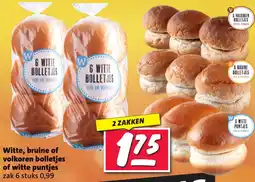 Nettorama Witte, bruine of volkoren bolletjes of witte puntjes aanbieding