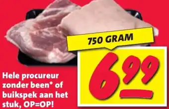 Nettorama Hele procureur zonder been of buikspek aan het stuk aanbieding