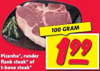 Nettorama Picanha, runder flank steak of t-bone steak aanbieding