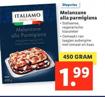 Lidl Melanzane alla parmigiana 450 gram aanbieding