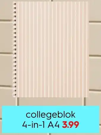 HEMA Collegeblok 4-in-1 A4 aanbieding