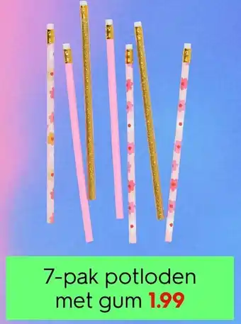 HEMA 7-pak potloden met gum aanbieding