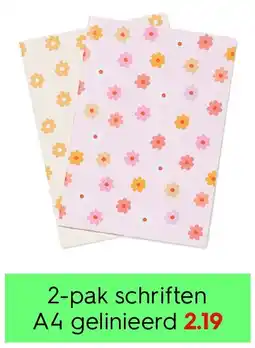 HEMA 2-pak schriften A4 gelinieerd aanbieding