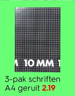 HEMA 3-pak schriften A4 geruit aanbieding