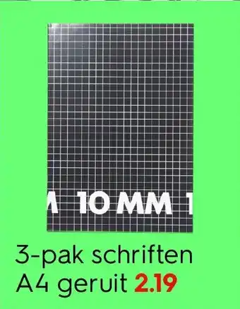 HEMA 3-pak schriften A4 geruit aanbieding