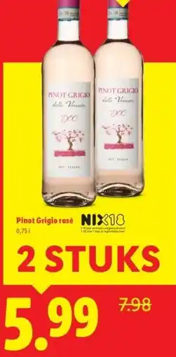 Lidl Pinot Grigio rosé NIX18 aanbieding