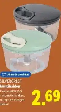 Lidl Multihakker Treksysteem voor handmatig hakken, snijden en mengen 650 ml aanbieding