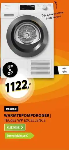 Expert Miele TEC 655 WP Excellence EcoSpeed & Wash2Dry aanbieding