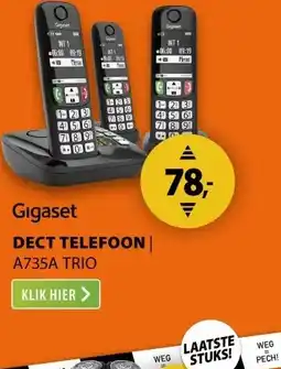 Expert Gigaset A735A Trio Zwart aanbieding
