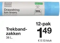 Zeeman Trekbandzakken aanbieding
