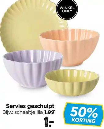 Xenos Servies geschulpt aanbieding
