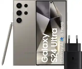 Coolblue Samsung Galaxy S24 Ultra 512GB Grijs 5G + Samsung Snellader 25 Watt Zwart aanbieding