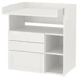 IKEA SmÅstad witte babycommode, drie lades, planken, minimalistisch design aanbieding