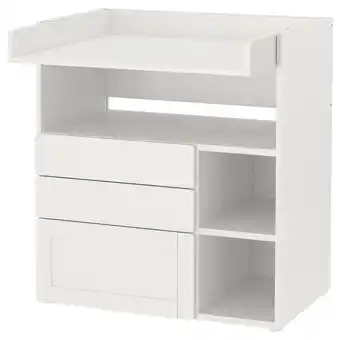 IKEA SmÅstad witte babycommode, drie lades, planken, minimalistisch design aanbieding
