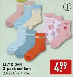 ALDI Lily & Dan 3 pack sokken aanbieding