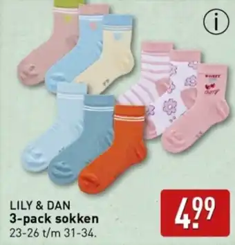 ALDI Lily & Dan 3 pack sokken aanbieding