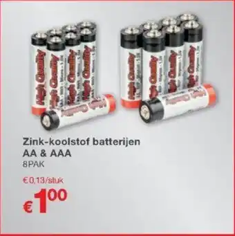 Kik Zink-koolstof batterijen AA & AAA aanbieding