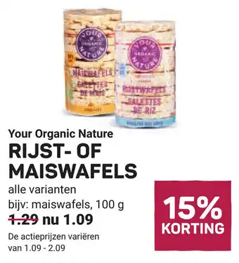 Ekoplaza Your organic nature rijst of maiswafels aanbieding