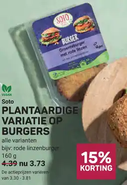 Ekoplaza Soto plantaardige variatie op burgers aanbieding