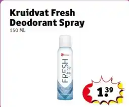 Kruidvat Kruidvat Fresh Deodorant Spray aanbieding