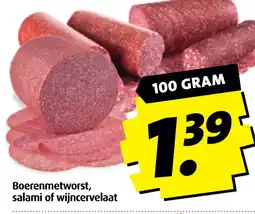 Boni Boerenmetworst, salami of wijncervelaat aanbieding