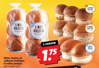 Boni Witte, bruine of volkoren bolletjes of witte puntjes aanbieding