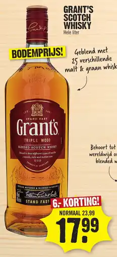 Super Dirck 3 Grant's scotch whisky aanbieding